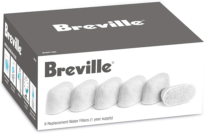 Breville Single Cup Brewer Replacement Charcoal Filters,White, 6 - BWF100