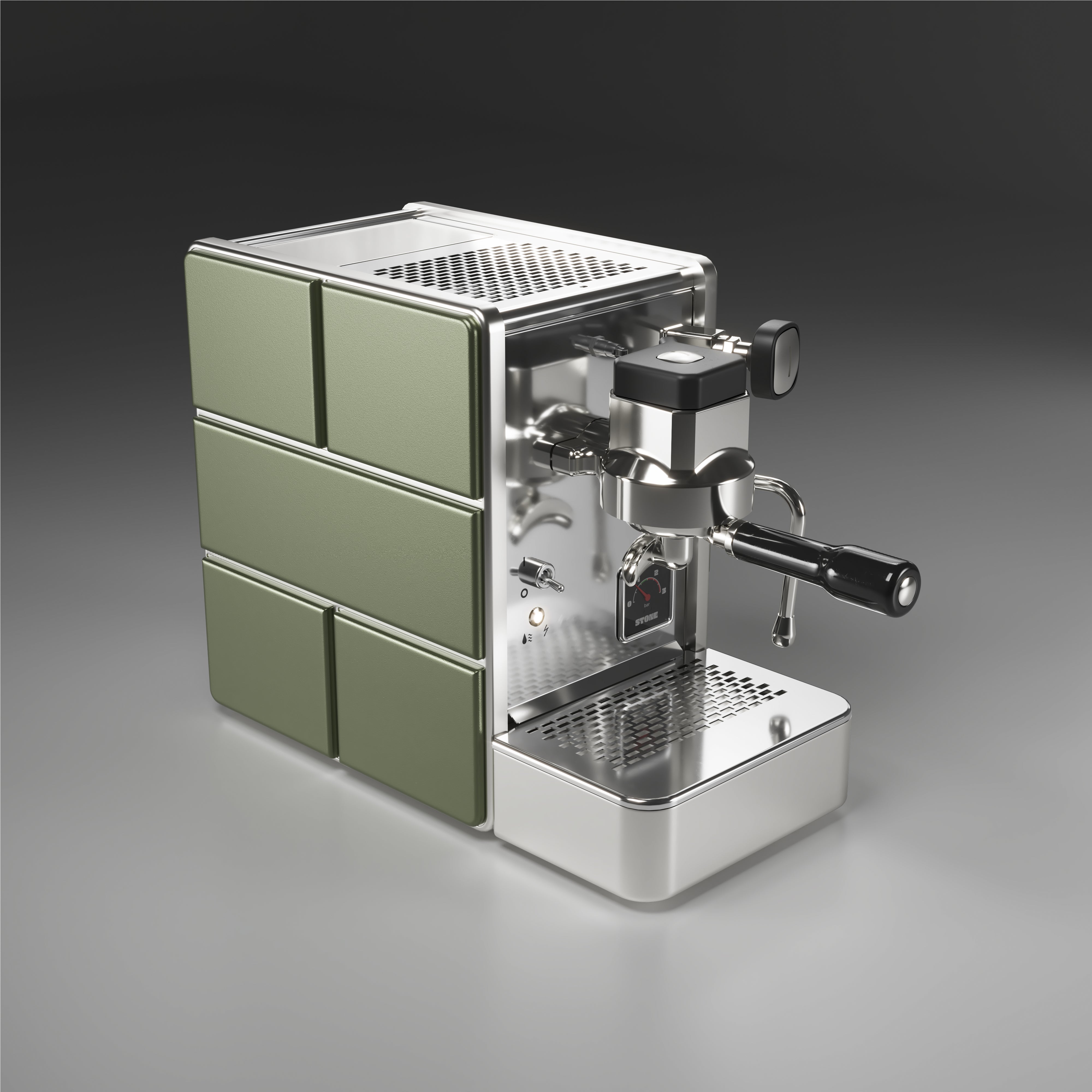 Stone - Espresso Machine - Mine Green