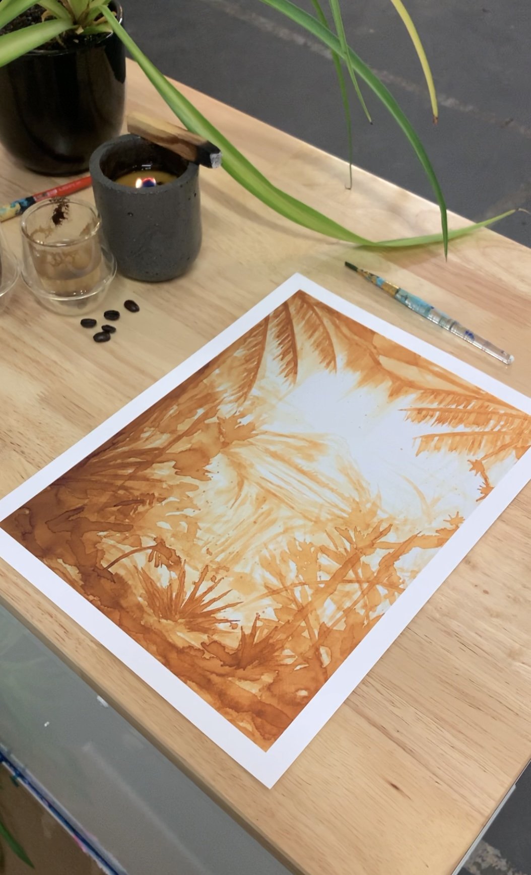Jungle sight / Coffee Print